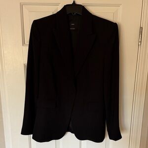 Mango Black Single-Button Blazer with Shoukder Pads - Size Medium